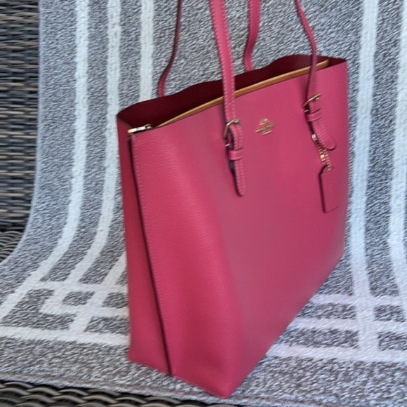 Coach Mollie Tote Gold/Strawberry Haze - Picture 8 of 16